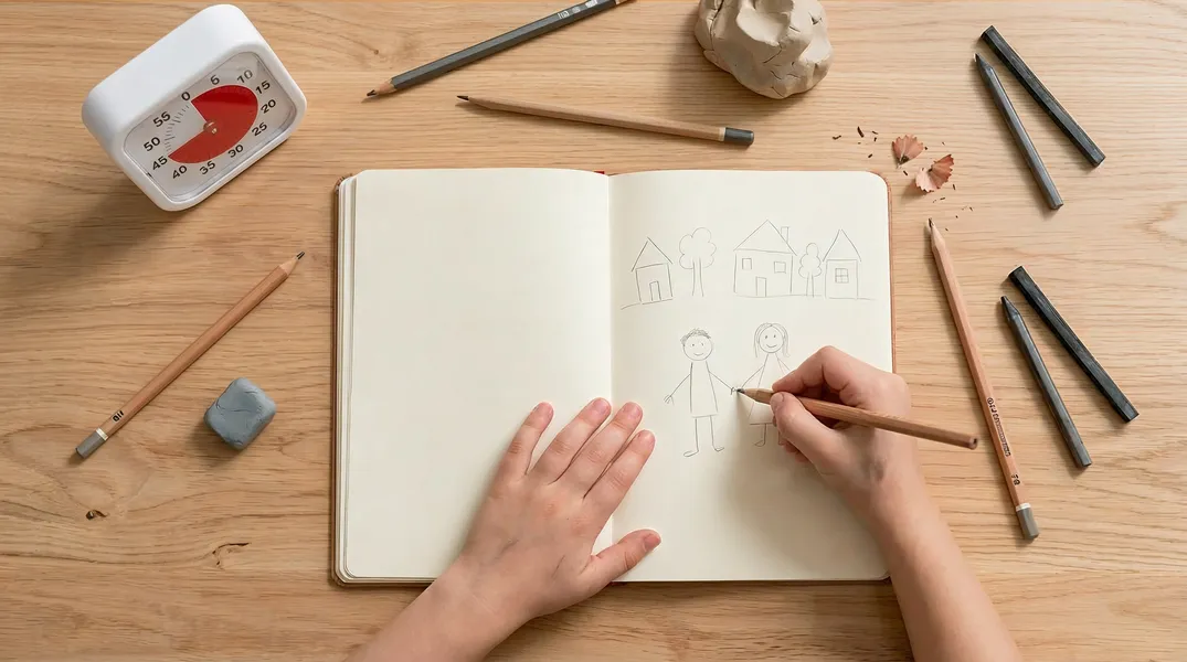 Enfant en activité de dessin